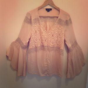 Romantic peach peasant tunic